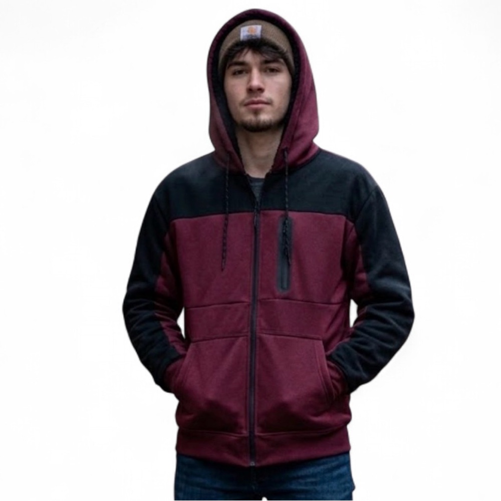 Modern Culture Men's Faux Sherpa Lined Zip-Up Hooded Jacket. - Picture 8 of 10